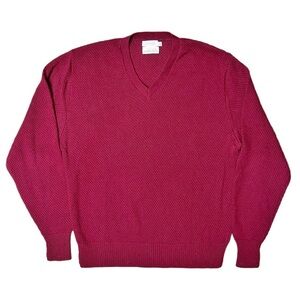 Norm Thompson Vintage‎ Lambs Wool Blend Red Sweater